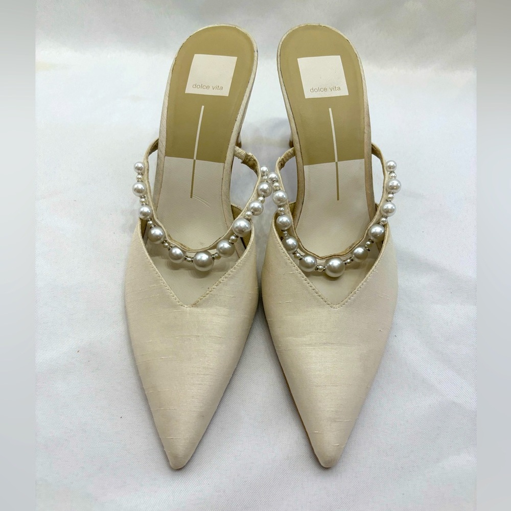 Dolce Vita Women’s Kanika Pearl High Heels White Cream/Ivory Size 9.5